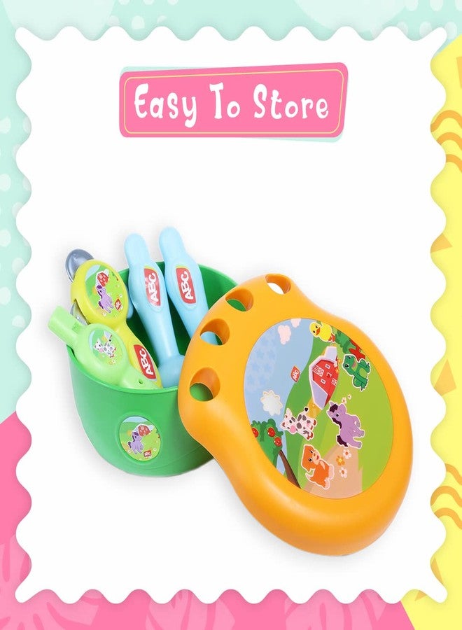 Simba ABC Rattle Set for Babies | Baby Instrumental Toys | Orchestra Set Baby Products | Drum Toys for Babies with 2 Sticks, Flute, Cymbals & Rattle | Musical Toys for Kids - BIS Approved - Image 3